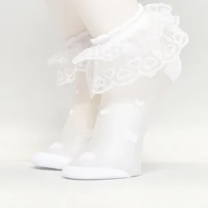 Girls’ Children’s Cute Breathable Summer Lightweight Knitted Polyester/Cotton Lace Princess Thin Socks