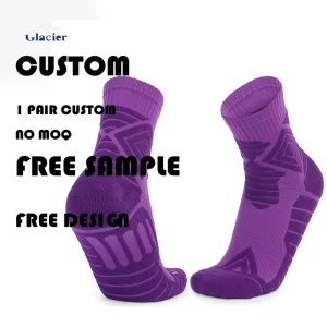 Glacier Ankle Support Thick Towel Bottom Outdoor Sports Men Cotton Basketball Quarter Socks Customized Socks Basketball