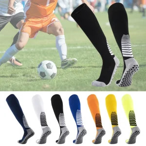 Glacier Custom Logo Anti slip Knee High Calf Compression Soccer Socks Grip Long Football Socks Men