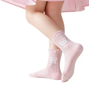 Glow in Dark Phosphor Breathable Cartoon Pattern Kids Cotton Socks Luminous Night Crew