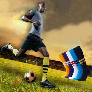Good Performance Terry Cushion Training Soccer Socks Knee High Football Sports Socks