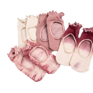 Gradient Pilates Trendy Color Lace Backless Yoga Socks Non-Slip Anti-Sweat Knitted Crew Anti-Bacterial Cotton Women’s