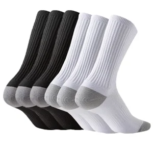 Gray Heel Sweat absorbent Terry Bottom Running Socks Sports Men’s Basketball Crew Sport Socks