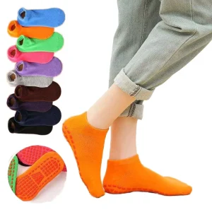 Grip Crew Socks for Baby and Adult Non Slip Knitted Cotton Bamboo Blend Summer Socks with Breathable Cuff Design