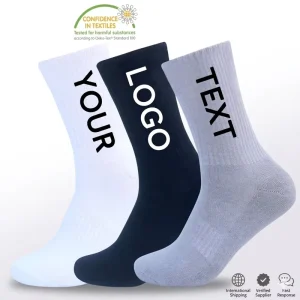 Grip Embroidery Women Compression Logo Print Men Designer Cotton Sport Custom Socks
