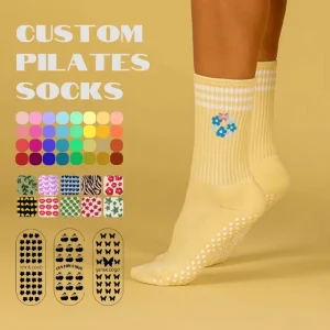 Grip Socks Custom Sports Ant Slip Women Athletic Personalized Club Customised Branded Colored Yoga Pilates Socks