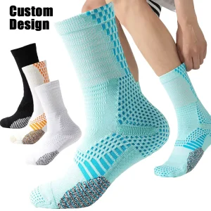 HSK-001 Honeycomb Crew Basketball Socks Breathable Cushioned Sports Socks for Men & Women