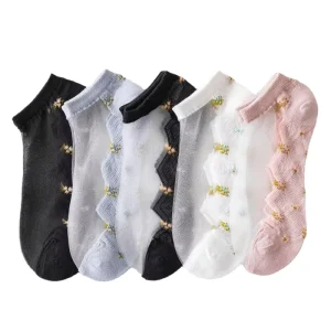 HY 647 Factory Breathable Thin Low Cut Fruit Pattern Women Cotton Knitted Daily Use Ankle Sock Mix Color Body Summer