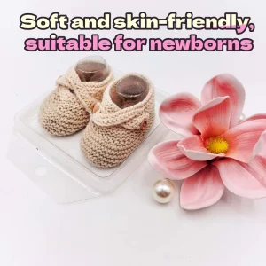 Handmade Knit Baby Booties Soft Sole Boat Style Unisex Casual Shoes Floral Pattern Breathable Lightweight Quick Dry Cotton