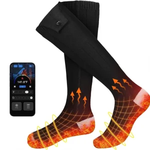 Heated Socks Winter Electric Washable Casual Knitted Rechargeable Battery Heated Thermal Socks for Men Women