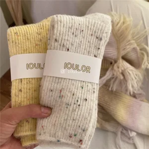 Heavy Soft Cozy Hiking Boot Wool Socks Super Thick Thermal Warm Crew Length for Women Anti Slip Woven Technique Daily