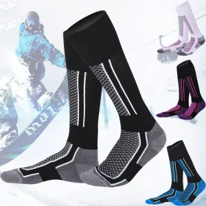 High Calf Winter Thickened Warm Ski and Snow Sports Socks Long Cotton Terry Lined for Men and Women for Youth Mountaineering