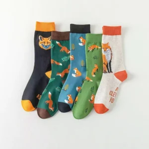 High Crew Summer Casual Socks Quick Dry Breathable Fun Pattern Design Sweat Absorbent Comfortable for Women Men Logo Bottom