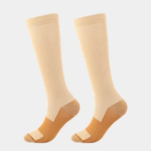High Elastic Material Anti-odor Sport Knee High Solid Copper Compression Socks