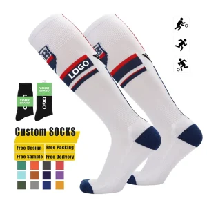 High Elastic Sport Football Compression Sock Sporty Breathable Knee High Sock Customized Volleyball Football Sport Sock for Men