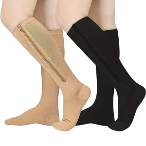 High Elastic Toe Compression Socks Compression Socks with Zipper for Women and Men Comfortable Support for Improved Circulation