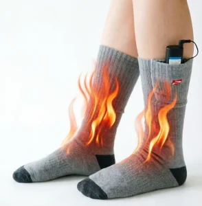 High Heated Rechargeable Thermal Winter Socks 100% Cotton Breathable for Men Women Skiing
