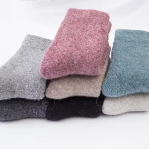 High Level Winter Warm Thermal Terry Woolen Fluffy Solid Thick Plain Socks Men Women Wool Socks