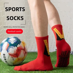 High Performance Custom Logo Sport Athletic Breathable Mesh Anti Slip Soccer Socks Football Grip Socks
