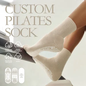 High Quality Anti slip logo Fuzzy Designer Compression Cotton Sport Women Custom Grip Yoga Pilates Socks