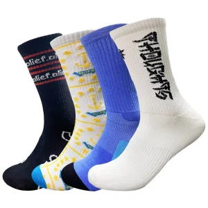 High Quality Athletic Sports Crew Length Running Socks Men Breathable Cotton Knitted Custom Cuff Bottom Workouts Youth Children