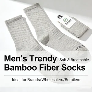 High Quality Bamboo Socks Vendor Sport Casual Mid Calf Bamboo Fiber Socks for Men Bamboo Cotton Blend Tube Socks Custom Logo