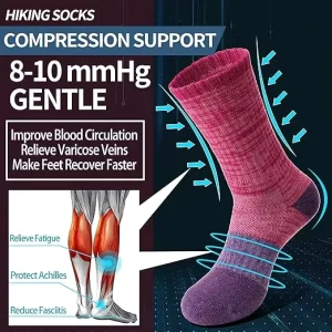 High Quality Breathable Merino Wool Custom Logo Padded Cushioned Men Unisex Thick Warm Outdoor Sports Winter Socks