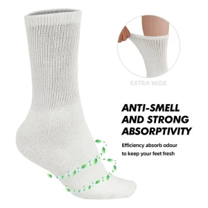High Quality Casual Diabetic Socks for Men Women Bamboo Breathable Non Binding Crew Socks Hospital Wide with Seamless Toe