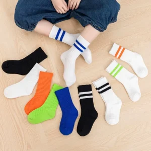 High Quality Children’s Striped Socks Cute and Comfortable Design Adorable Kids’ Socks Fashionable Boys’ and Girls’ Socks