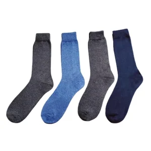 High Quality Classic Knitted Cotton Men’s Dress Socks Seamless Toe Formal Business Socks with Crew Height Logo Summer