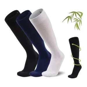 High Quality Compression Running Socks Knee High Graduated Nurse Compression Sock Travel Bamboo Coolmax Compression Socks