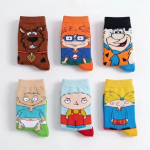 High Quality Cotton Anime Socks Cartoon Character Meias Funny Cartoon Socks for Men