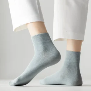 High Quality Cotton Crew Socks Breathable Knitted Plain Mesh with Custom Logo Body Positioning Manufactured Bamboo
