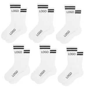 High Quality Crew Cotton Novelty Socks Custom Logo Jacquard Dress Socks Colorful Unisex Striped Daily Dress Gym Pilates Socks