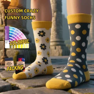 High Quality Crew Novelty Socks Solid Pattern Anti-Slip Disposable Cotton Happy Funny Socks for Men Unisex