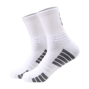 High Quality Cushioned Crew Socks for Men Athletic Socks Black Breathable Cotton Custom Logo Basketball Socks