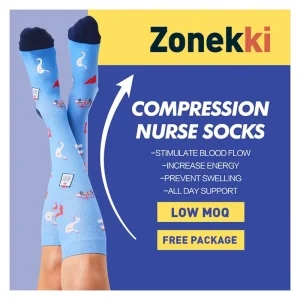 High Quality Custom Compression Socks Running Athletic Support Knee High Stockings Sport Athletic Designer Nurse Socks