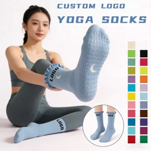 High Quality Custom Custom Color Women’s Youth Spring ODM Eco Friendly Breathable Knee High Silicone Grip Jacquard Socks for