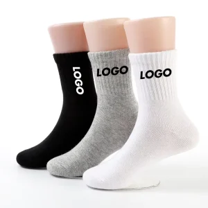 High Quality Custom Fashion Black Socks Designer Athletic Gym Socks Custom Logo Crew Socks