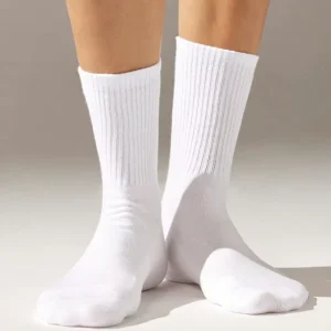 High Quality Custom Logo Athletic Running Cotton Summer Use White Crew Sport Sock