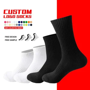 High Quality Custom Logo Embroidered Men’s Sports Crew Socks Fashion for Spring Season