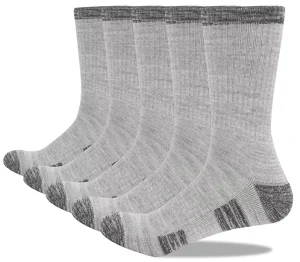High Quality Custom Logo Light Grey Cotton Cushioned Winter Thermal Outdoor Socks for Men