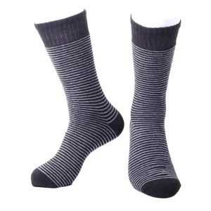 High Quality Custom Logo Long Stripe Tube Spandex Nylon Cotton Embroidery Black Socks Men Autumn Youth