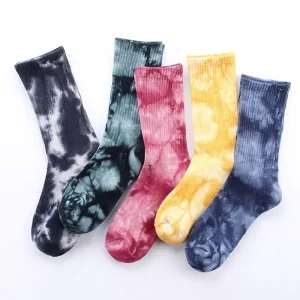 High Quality Custom Logo Men Terry Crew Socks Tie Dye Cushion Tie Dye Cotton Socks