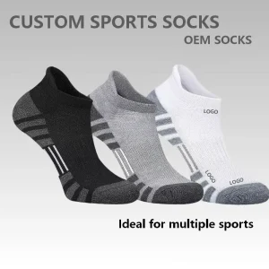 High Quality Custom Logo OEM Spring Knitted Low Cut Moisture Wicking Ankle Socks Men’s Youth Athletic Running Training