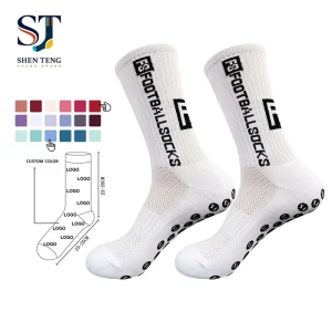 High Quality Custom Logo Performance Sports Elite Soccer Designer Anti Slip Basketball Grip Crew Knitted Socks for Men