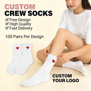 High Quality Custom Made Cotton Socks Customized Logo Knitted Embroidered Women Socks