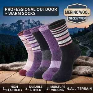 High Quality Custom Merino Wool Socks Winter Knit Thermal Hiking Merino Wool Socks Designer Logo Hiking Wool Socks