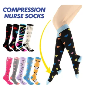 High Quality Custom Nurse Compression Socks Long Knee High Stockings for Nurses Women Fun Compression Socks