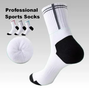 High Quality Custom OEM Socks Breathable Cotton Seamless Tennis Socks Elasticity Terry Cushion Men Crew Socks for Sports
